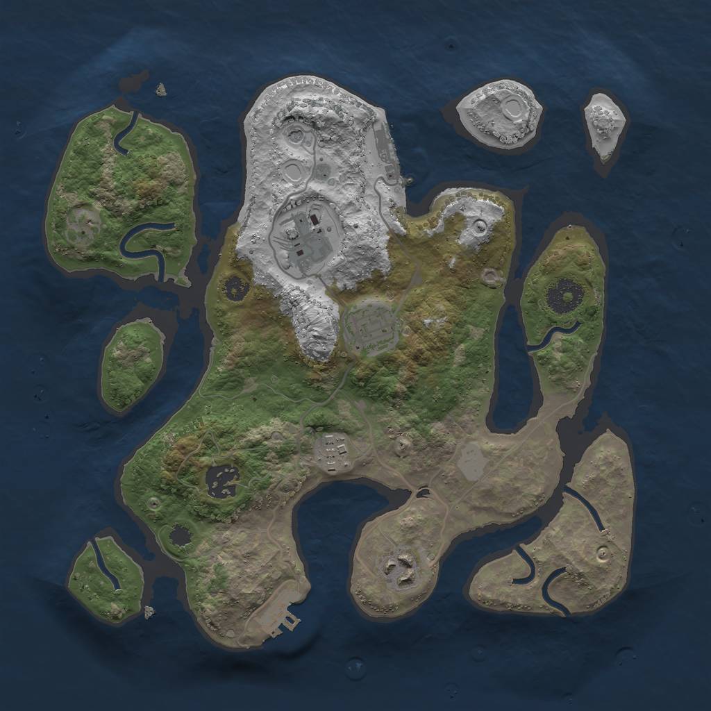 Rust Map: Procedural Map, Size: 3001, Seed: 1, 13 Monuments