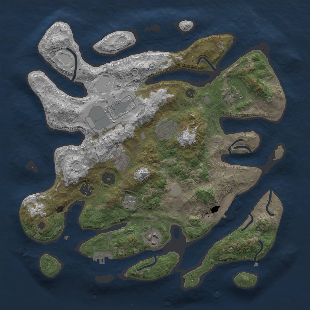 Rust Map: Procedural Map, Size: 3550, Seed: 311392, 15 Monuments