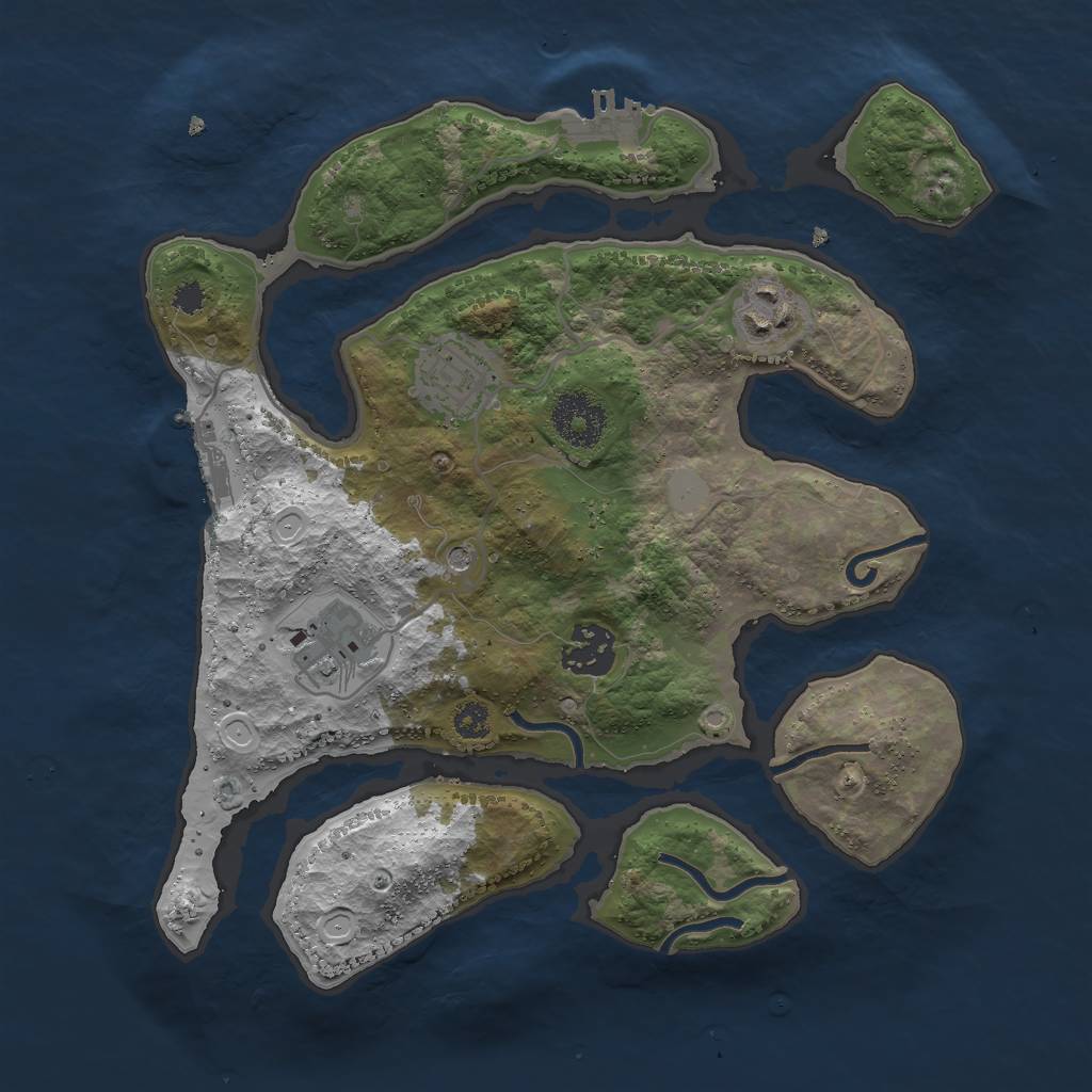 Rust Map: Procedural Map, Size: 3000, Seed: 1646307500, 12 Monuments
