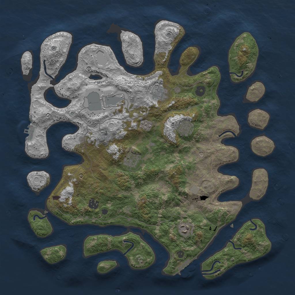 Rust Map: Procedural Map, Size: 4200, Seed: 5678, 15 Monuments