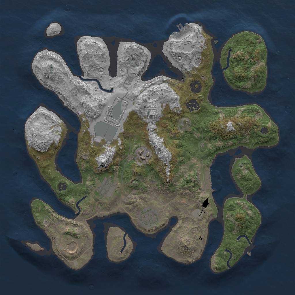 Rust Map: Procedural Map, Size: 3550, Seed: 934907, 14 Monuments