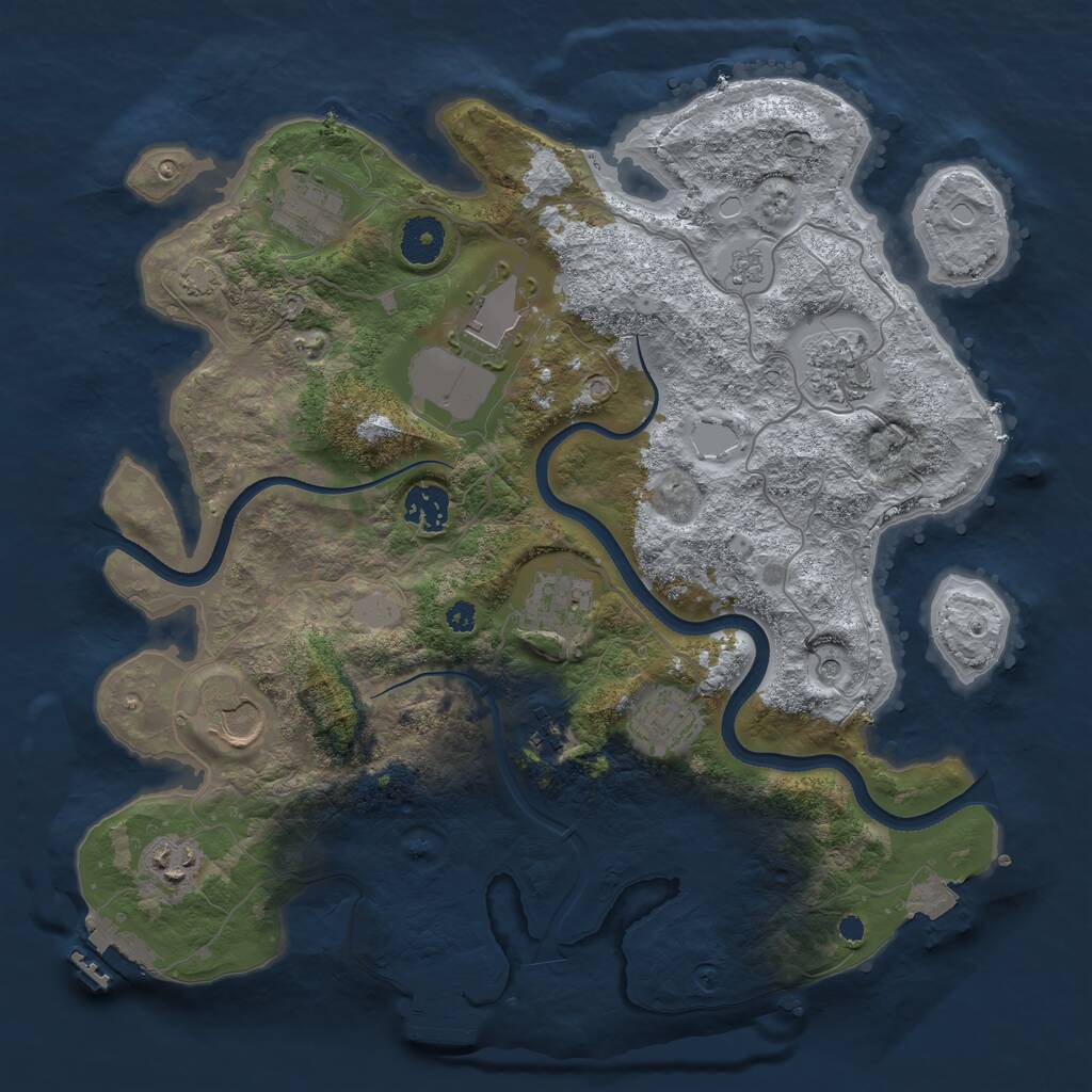 Rust Map: Procedural Map, Size: 3550, Seed: 449423, 15 Monuments