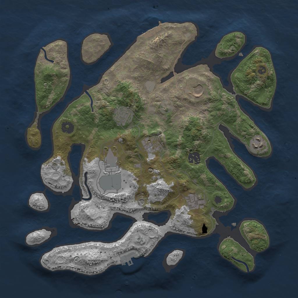 Rust Map: Procedural Map, Size: 3550, Seed: 527710, 15 Monuments