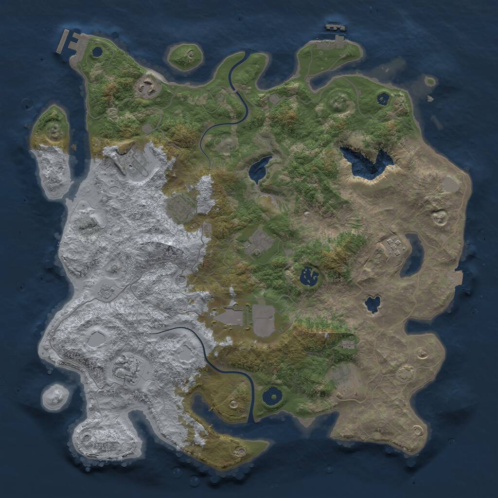 Rust Map: Procedural Map, Size: 4000, Seed: 566892, 15 Monuments