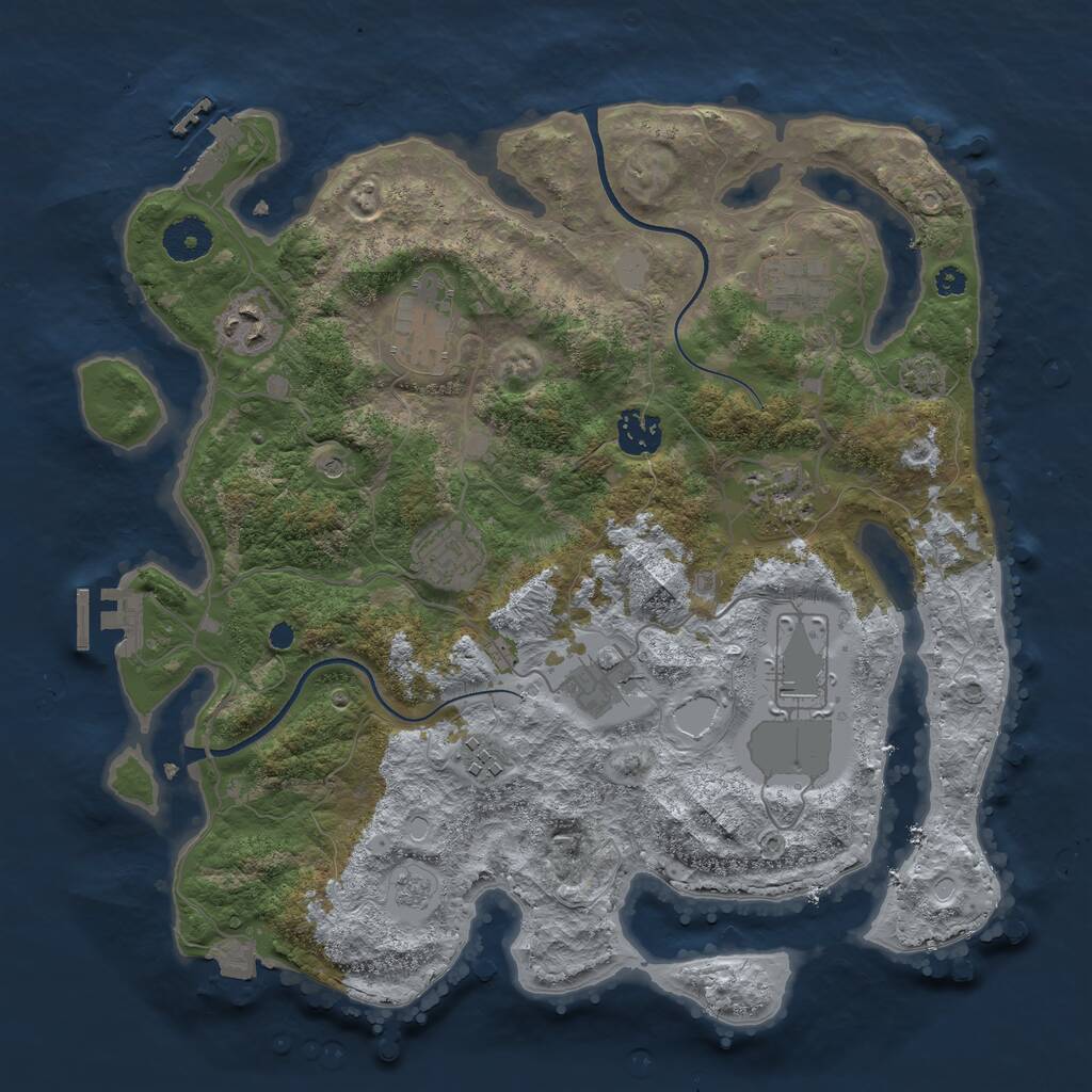 Rust Map: Procedural Map, Size: 3550, Seed: 344756, 15 Monuments