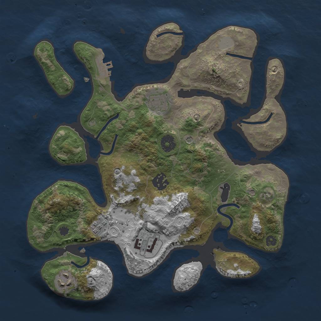 Rust Map: Procedural Map, Size: 3000, Seed: 1571787402, 12 Monuments