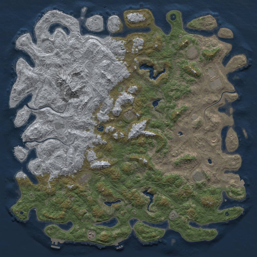Rust Map: Procedural Map, Size: 6000, Seed: 20000000, 17 Monuments
