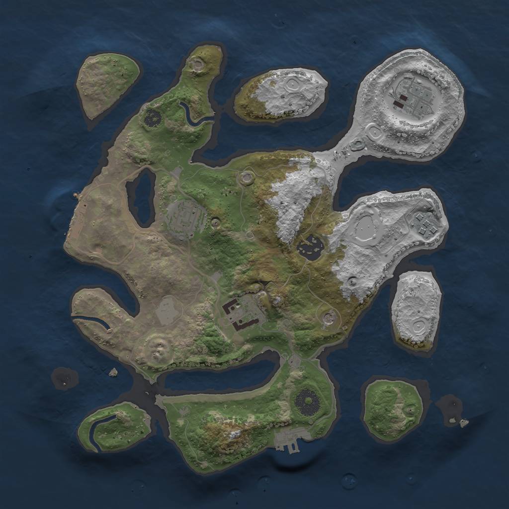 Rust Map: Procedural Map, Size: 3008, Seed: 693410566, 13 Monuments