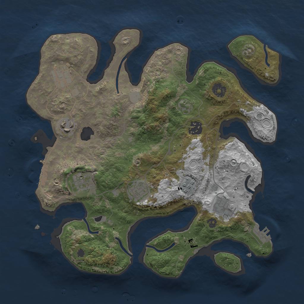 Rust Map: Procedural Map, Size: 3200, Seed: 294852534, 14 Monuments