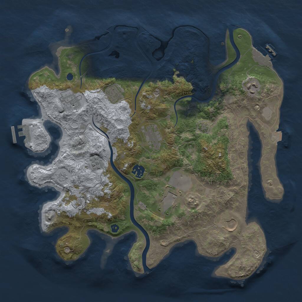 Rust Map: Procedural Map, Size: 3600, Seed: 785673356, 15 Monuments