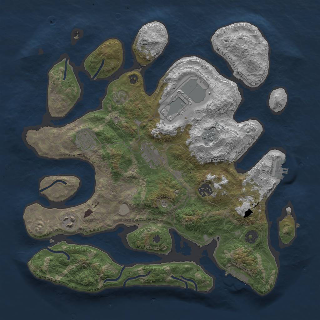Rust Map: Procedural Map, Size: 3550, Seed: 859492, 14 Monuments