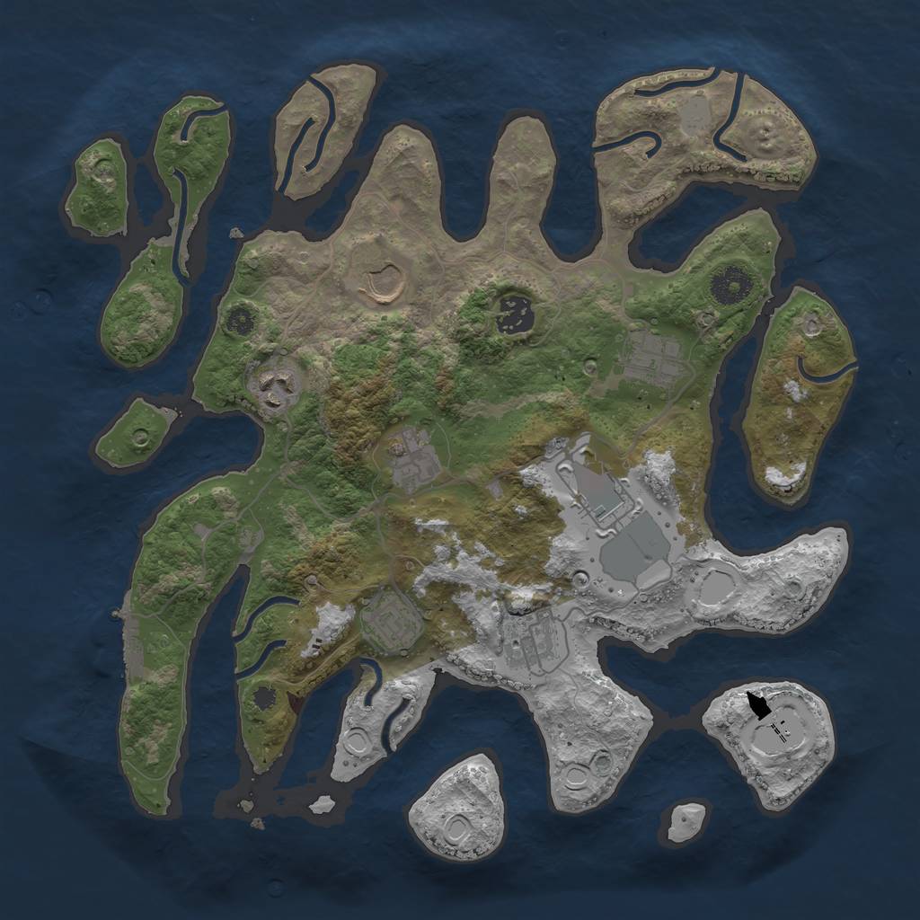 Rust Map: Procedural Map, Size: 3500, Seed: 712341, 14 Monuments