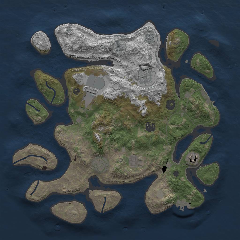 Rust Map: Procedural Map, Size: 3550, Seed: 531945, 15 Monuments