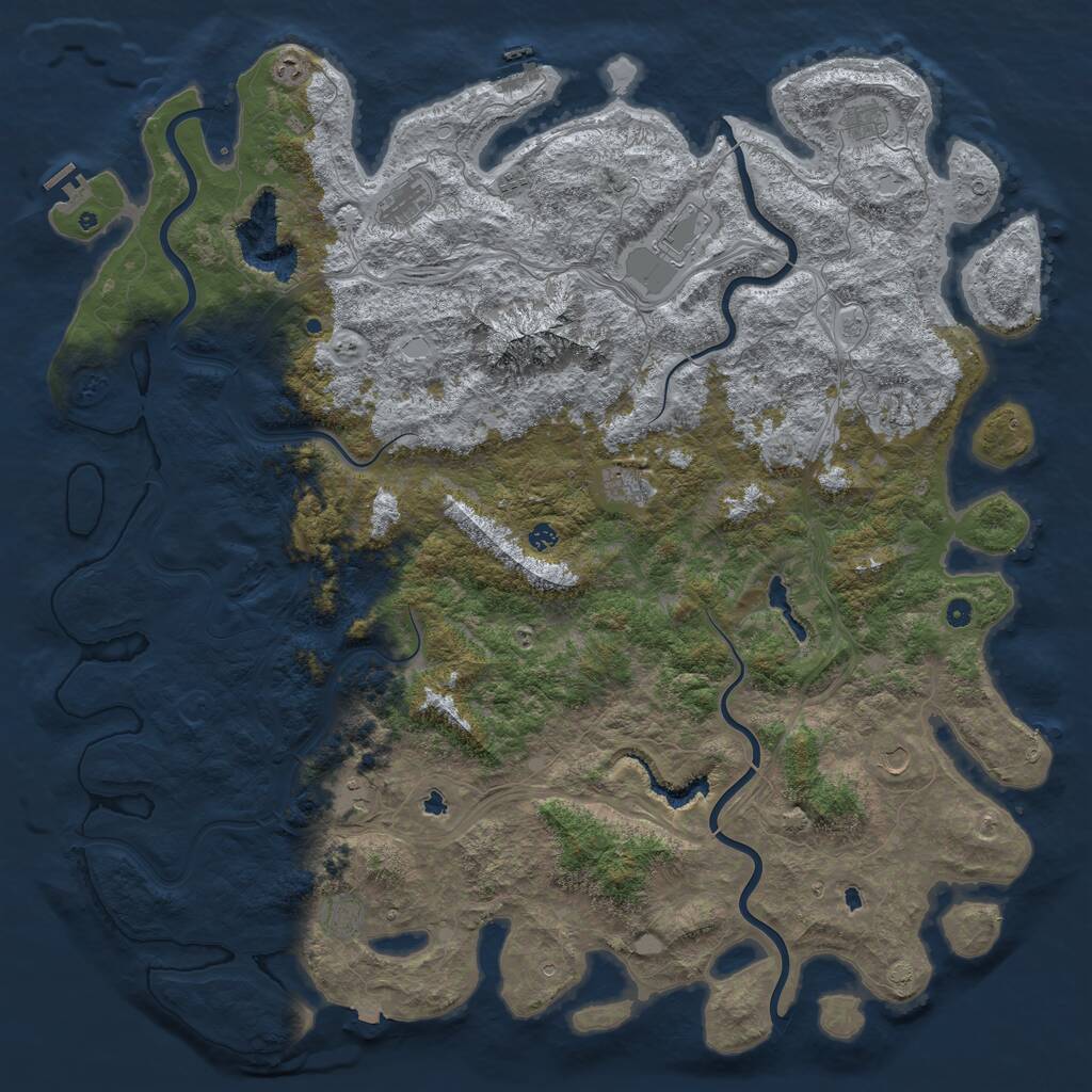 Rust Map: Procedural Map, Size: 6000, Seed: 8732, 17 Monuments