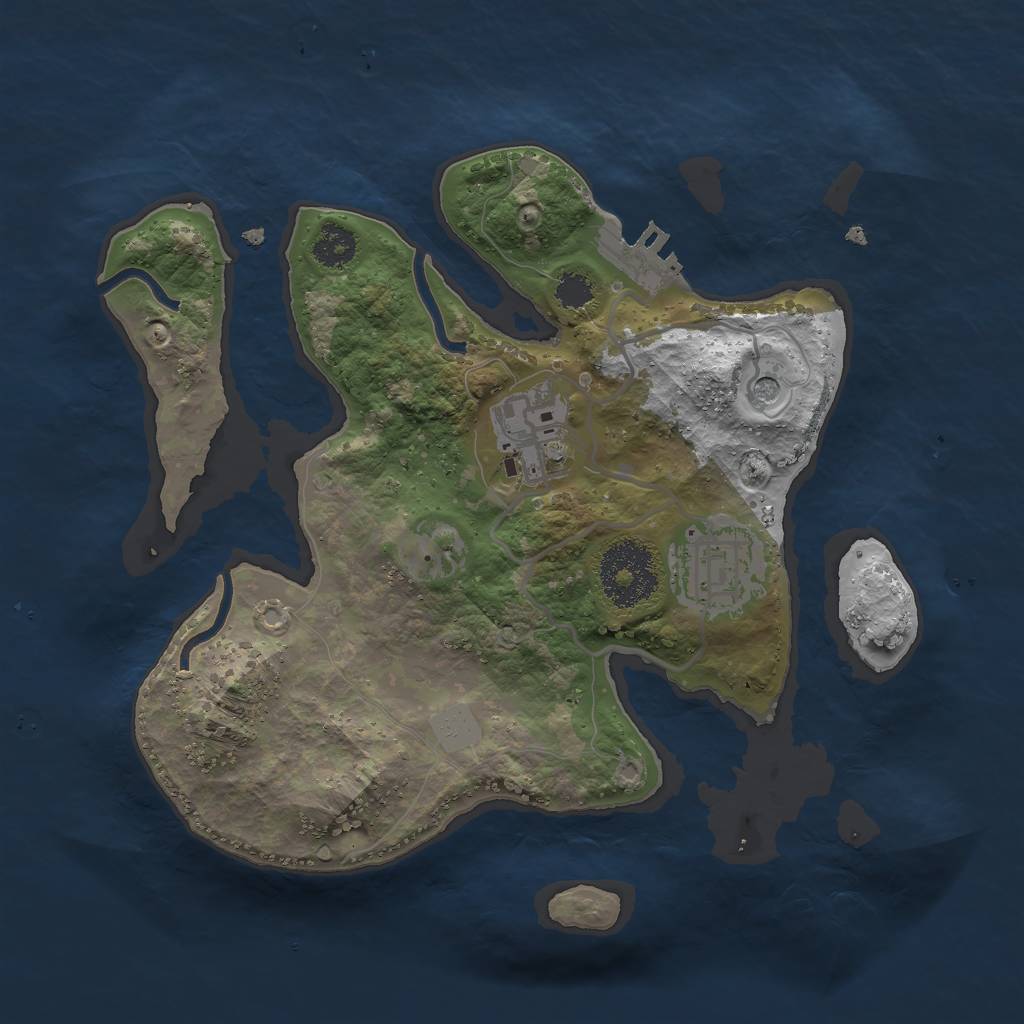 Rust Map: Procedural Map, Size: 2500, Seed: 28667264, 9 Monuments