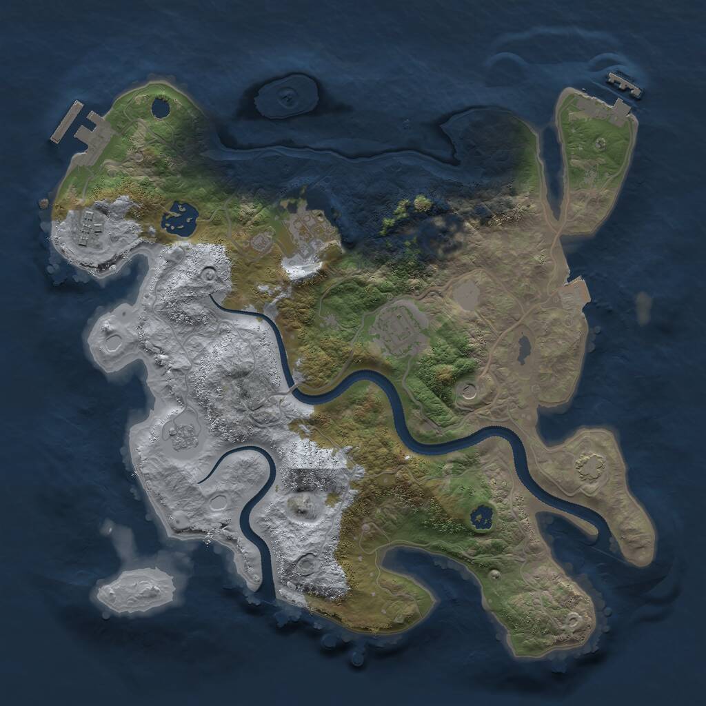 Rust Map: Procedural Map, Size: 3000, Seed: 3133788, 10 Monuments