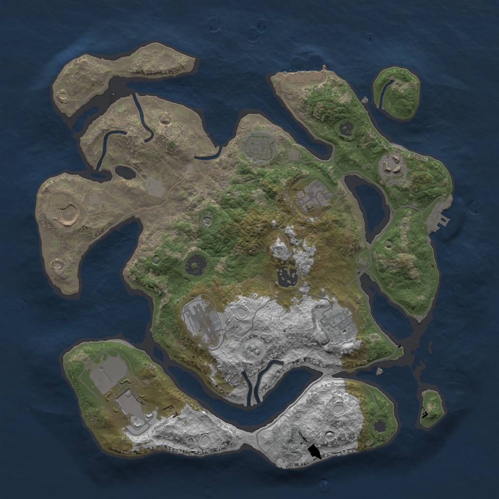 Rust Map: Procedural Map, Size: 3500, Seed: 1916441486, 16 Monuments