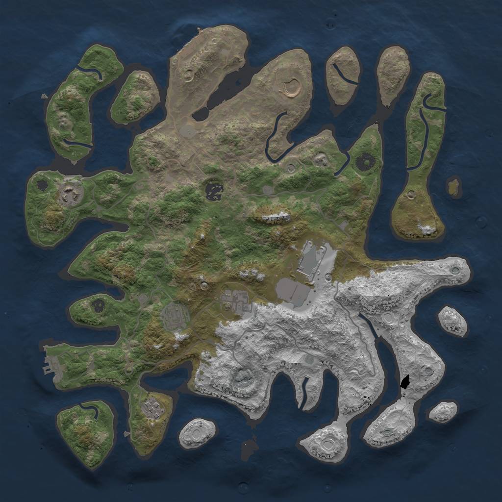 Rust Map: Procedural Map, Size: 4000, Seed: 84196502, 15 Monuments