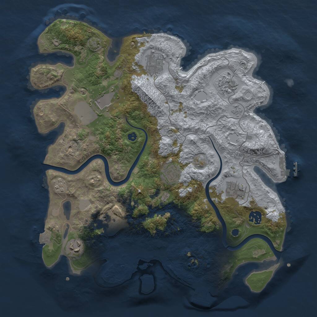 Rust Map: Procedural Map, Size: 3550, Seed: 713669, 15 Monuments