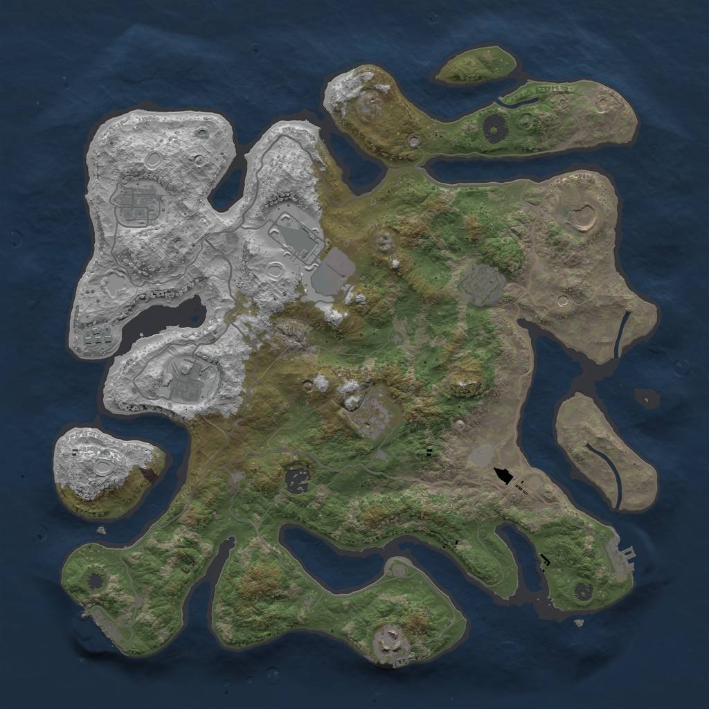 Rust Map: Procedural Map, Size: 4000, Seed: 566301, 17 Monuments