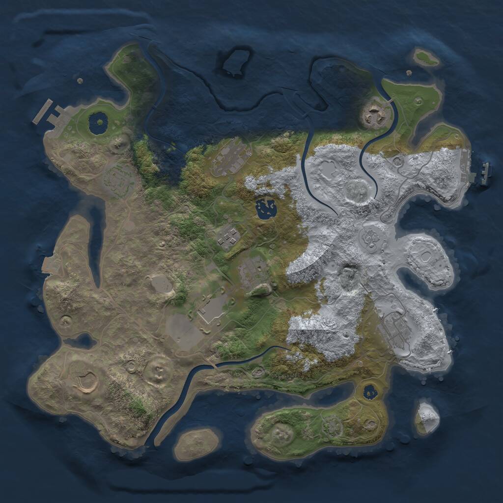 Rust Map: Procedural Map, Size: 3550, Seed: 812586, 15 Monuments