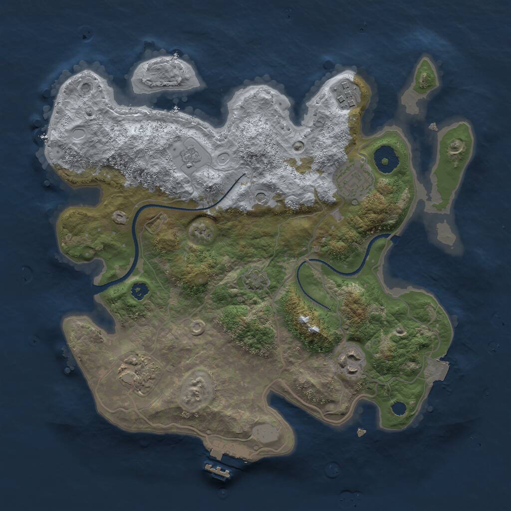 Rust Map: Procedural Map, Size: 3000, Seed: 1571683126, 9 Monuments