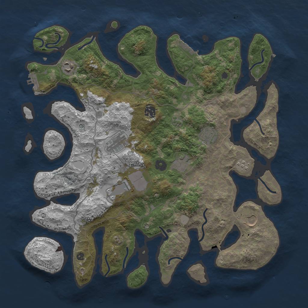 Rust Map: Procedural Map, Size: 4000, Seed: 515800, 16 Monuments