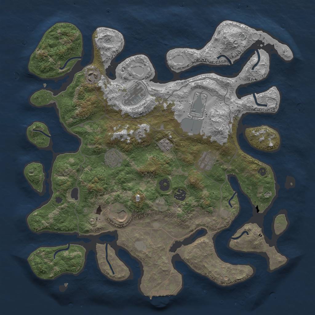 Rust Map: Procedural Map, Size: 4000, Seed: 553327, 15 Monuments