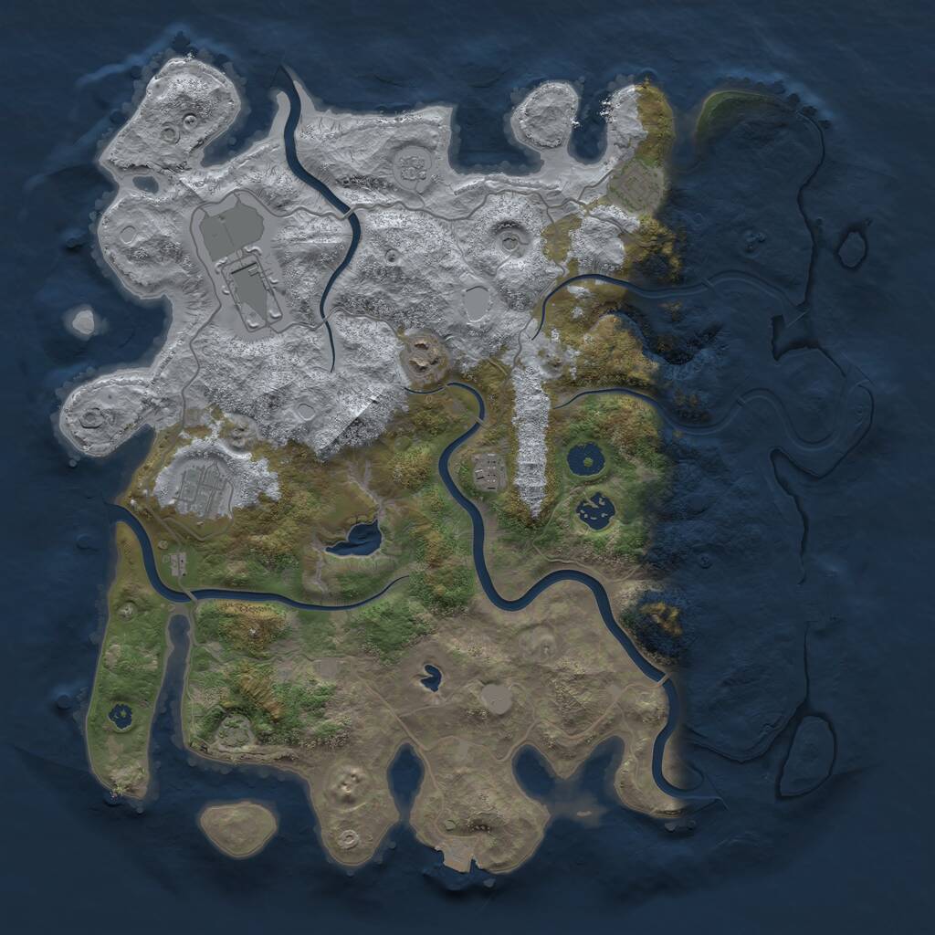Rust Map: Procedural Map, Size: 4000, Seed: 146348, 11 Monuments