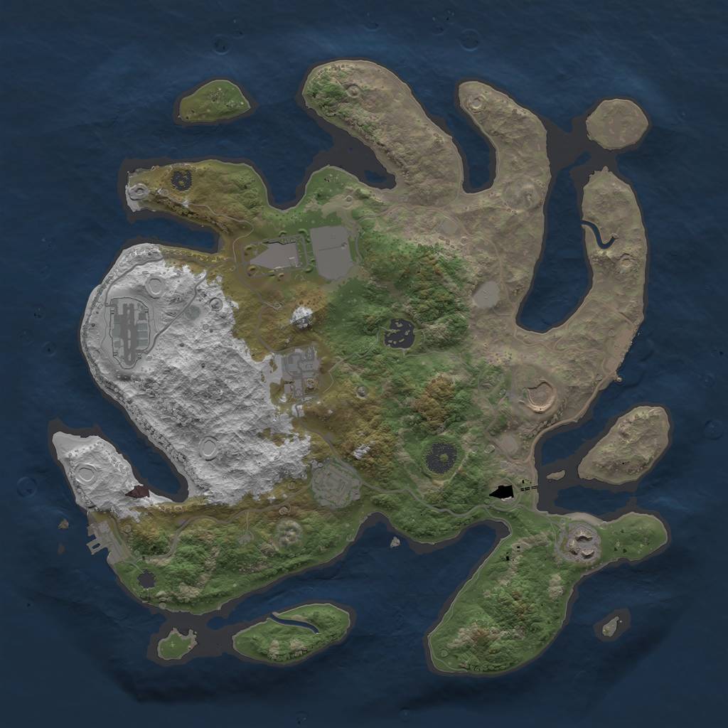 Rust Map: Procedural Map, Size: 3550, Seed: 420276, 15 Monuments