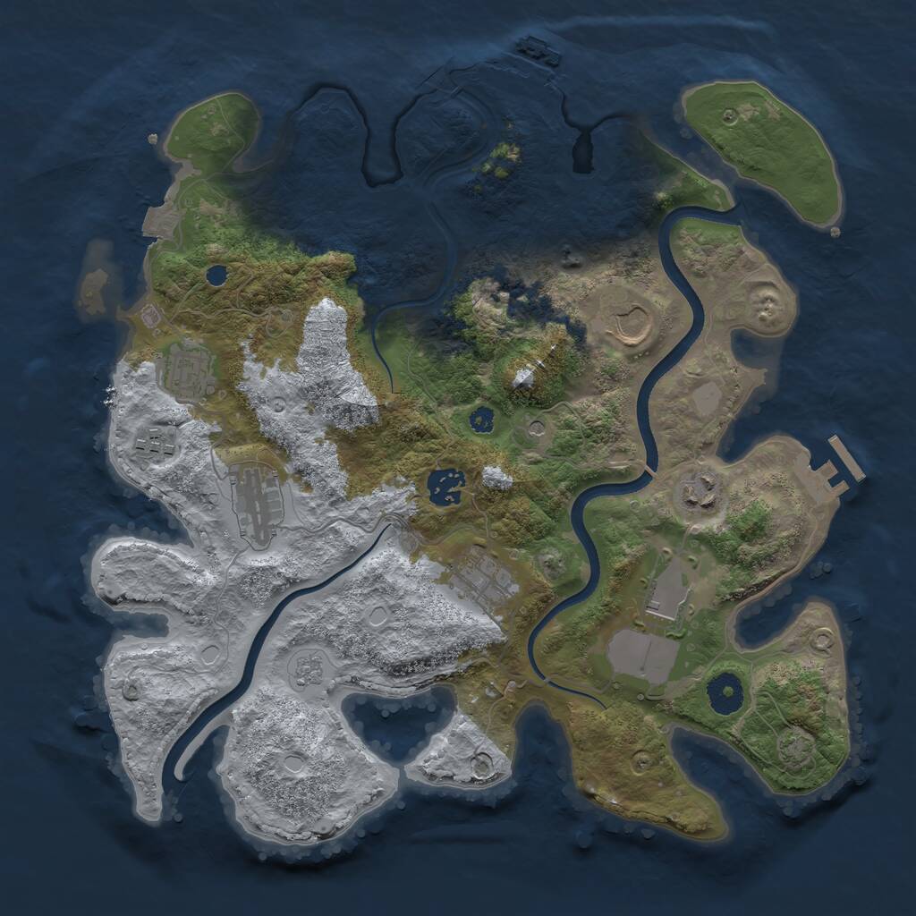 Rust Map: Procedural Map, Size: 3550, Seed: 257656, 14 Monuments