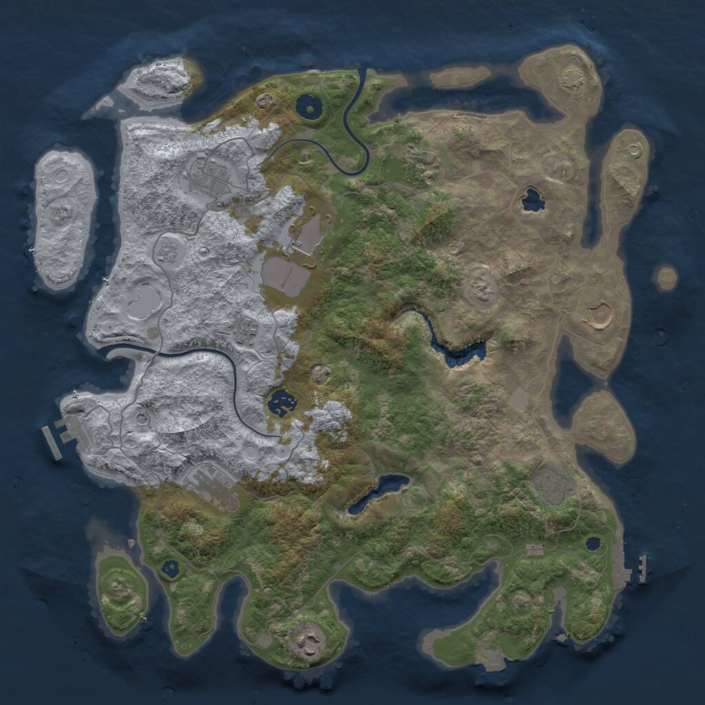 Rust Map: Procedural Map, Size: 4000, Seed: 933846, 15 Monuments