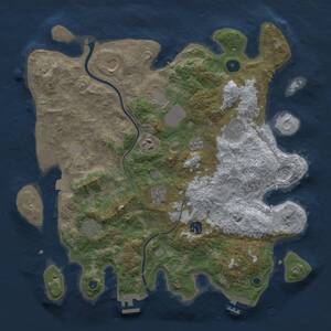 Thumbnail Rust Map: Procedural Map, Size: 3850, Seed: 120327908, 14 Monuments