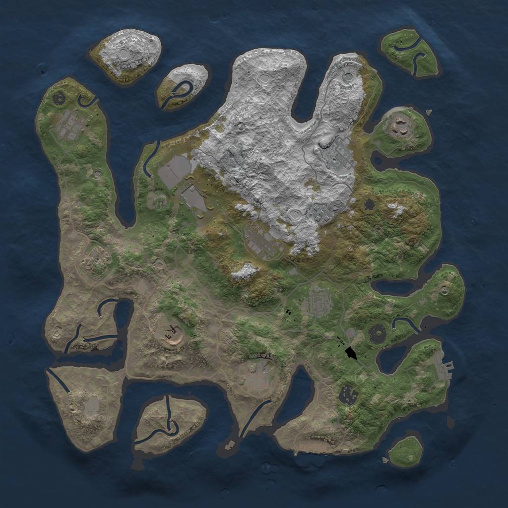 Rust Map: Procedural Map, Size: 4000, Seed: 342933869, 19 Monuments