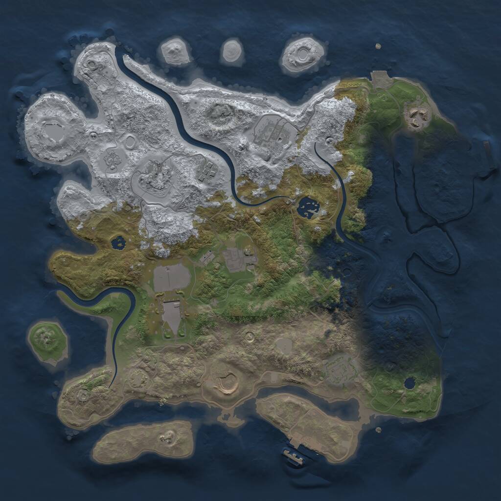 Rust Map: Procedural Map, Size: 3550, Seed: 647951, 15 Monuments