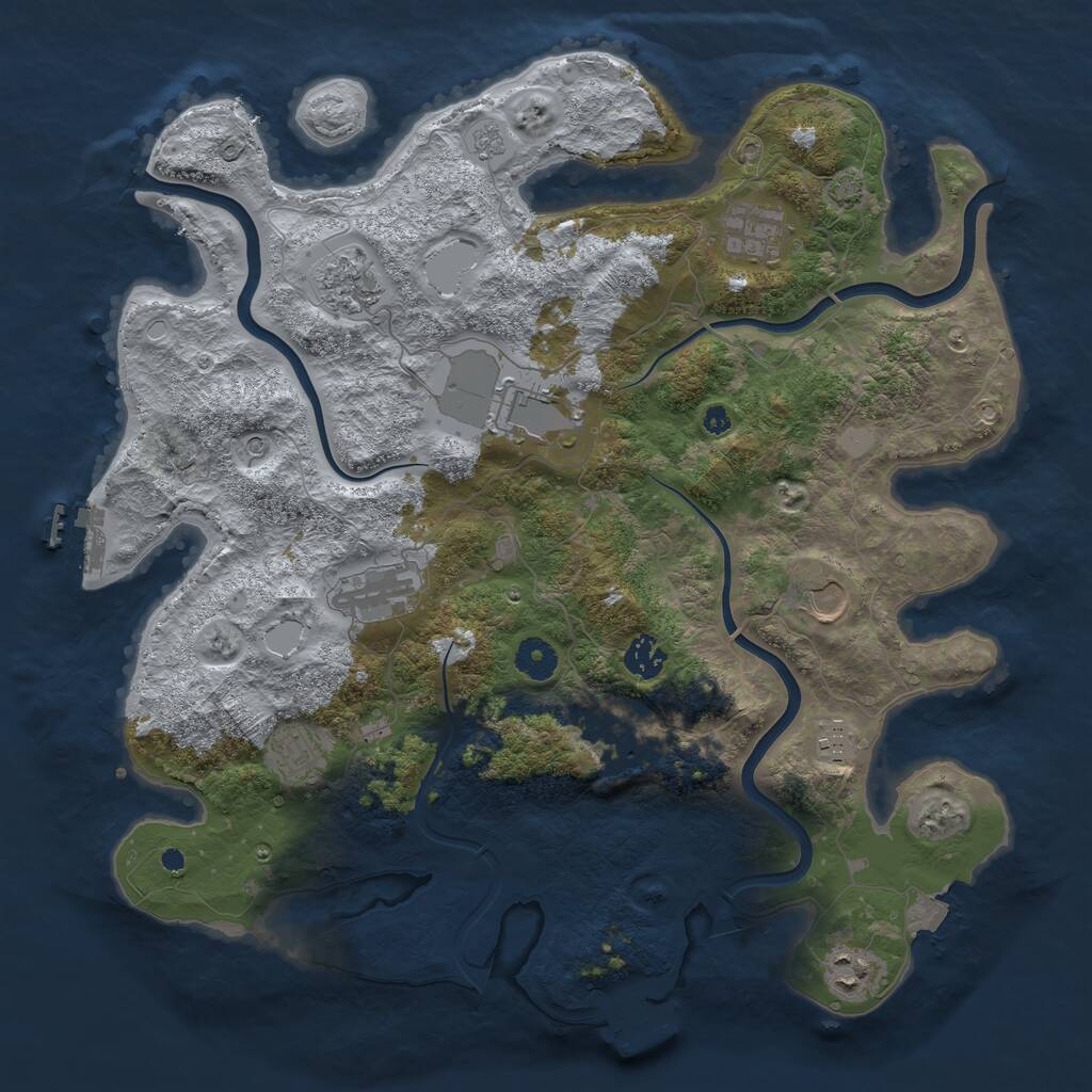 Rust Map: Procedural Map, Size: 3950, Seed: 1415082397, 16 Monuments