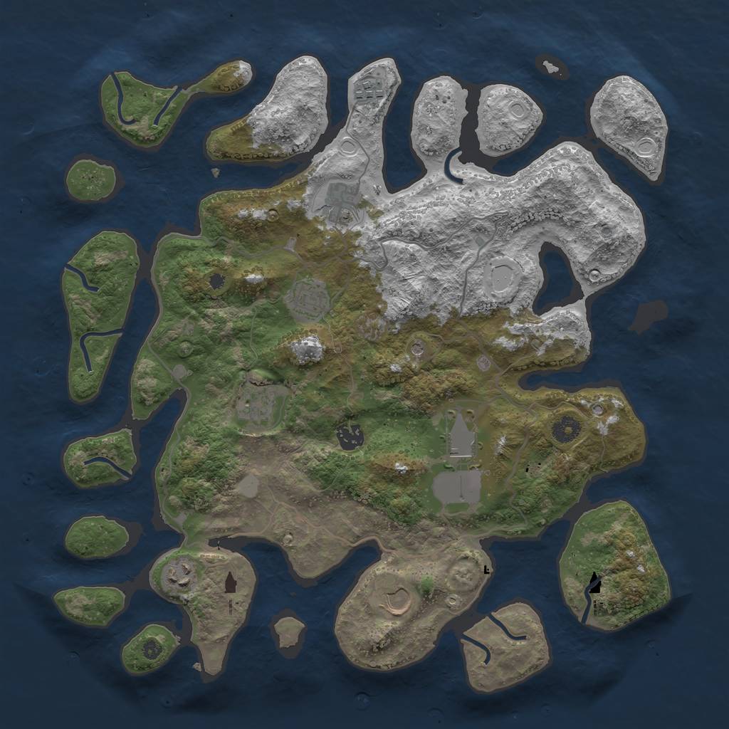 Rust Map: Procedural Map, Size: 4000, Seed: 284197, 14 Monuments