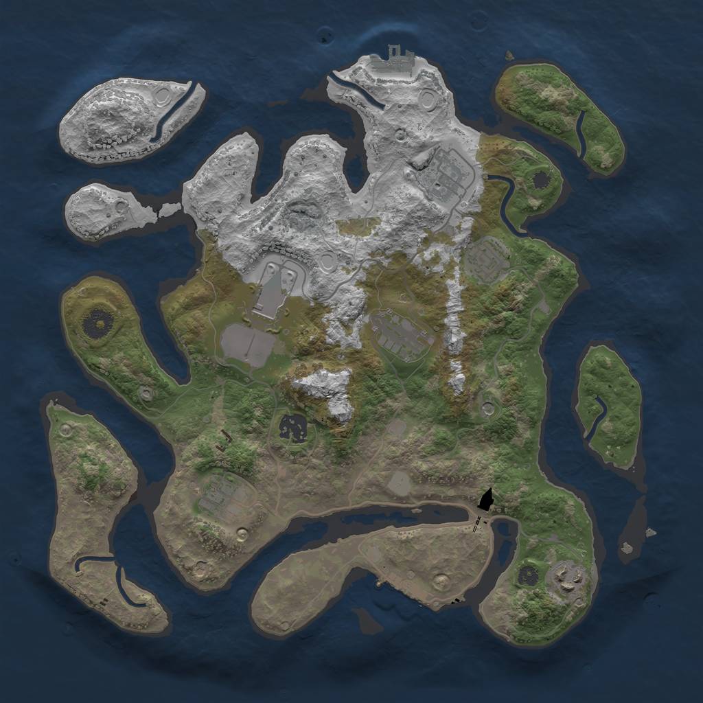 Rust Map: Procedural Map, Size: 3550, Seed: 168159, 15 Monuments