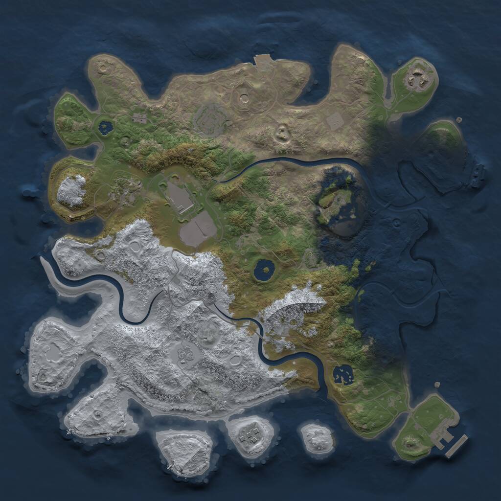 Rust Map: Procedural Map, Size: 3550, Seed: 790797, 13 Monuments
