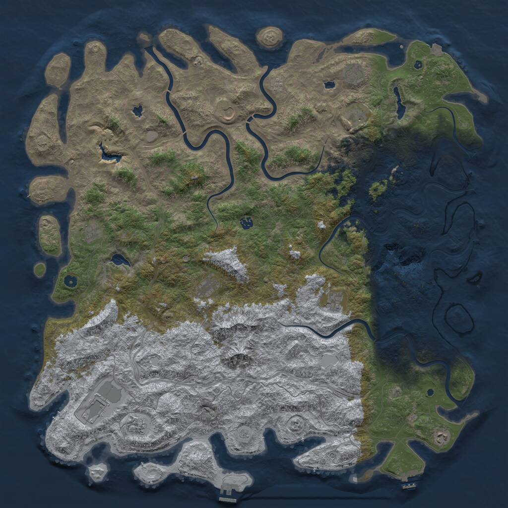Rust Map: Procedural Map, Size: 6000, Seed: 30092021, 17 Monuments
