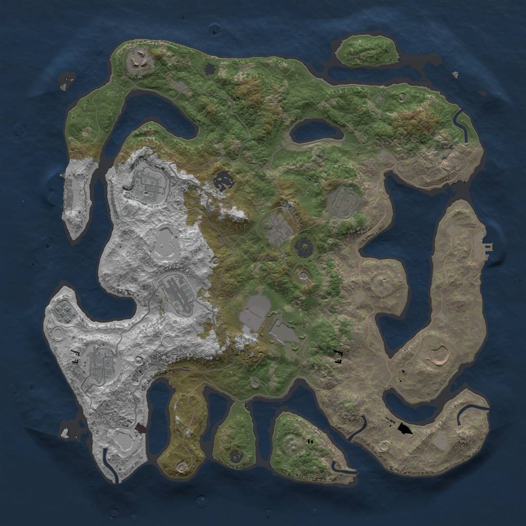 Rust Map: Procedural Map, Size: 4000, Seed: 925144, 18 Monuments