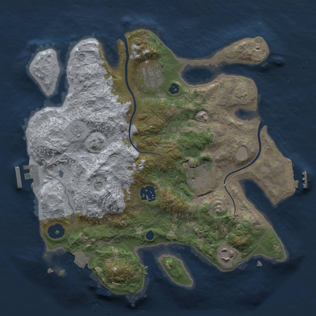 Rust Map: Procedural Map, Size: 3000, Seed: 439548, 10 Monuments