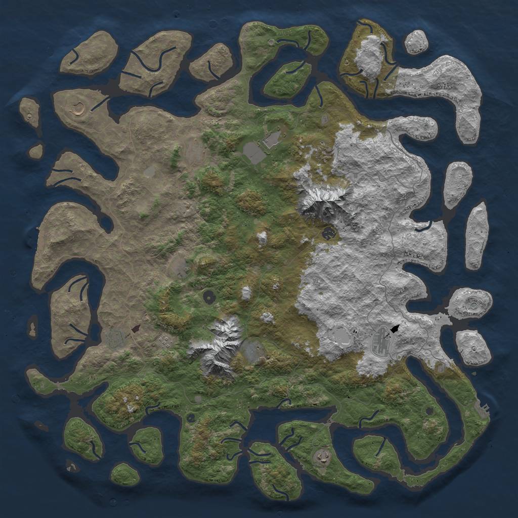 Rust Map: Procedural Map, Size: 6000, Seed: 1506690371, 19 Monuments