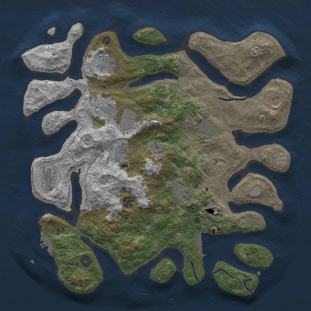 Rust Map: Procedural Map, Size: 4000, Seed: 6984, 18 Monuments