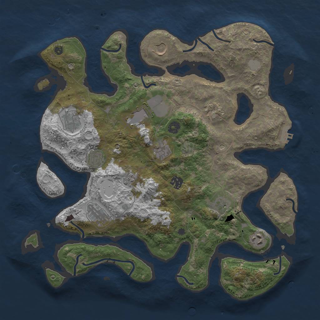 Rust Map: Procedural Map, Size: 3875, Seed: 245246, 18 Monuments