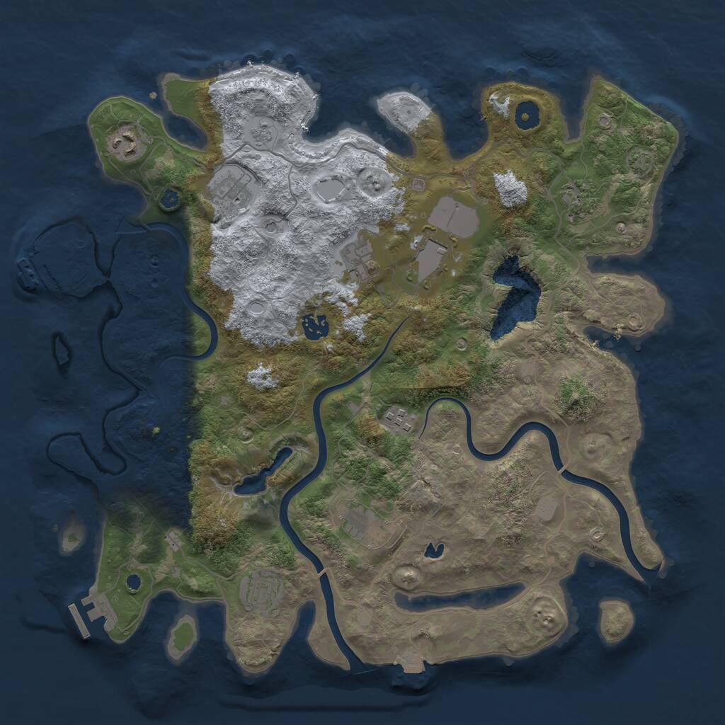 Rust Map: Procedural Map, Size: 4000, Seed: 141632, 15 Monuments