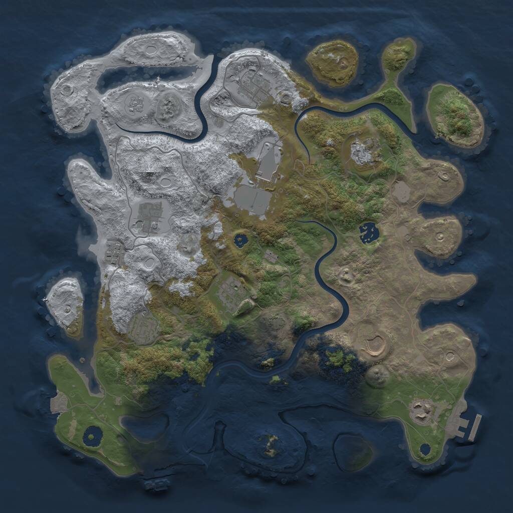 Rust Map: Procedural Map, Size: 3750, Seed: 5684284, 16 Monuments