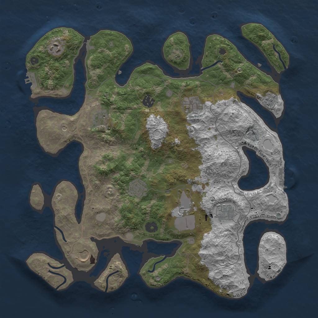 Rust Map: Procedural Map, Size: 4000, Seed: 270348, 17 Monuments