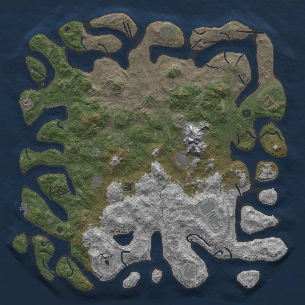 Rust Map: Procedural Map, Size: 5500, Seed: 1651616156, 19 Monuments