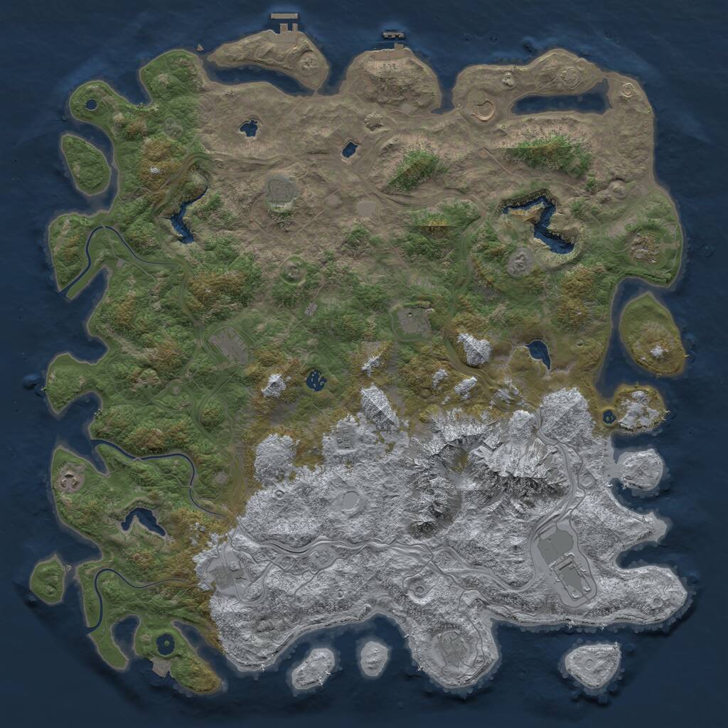 Rust Map: Procedural Map, Size: 5500, Seed: 1651616156, 17 Monuments